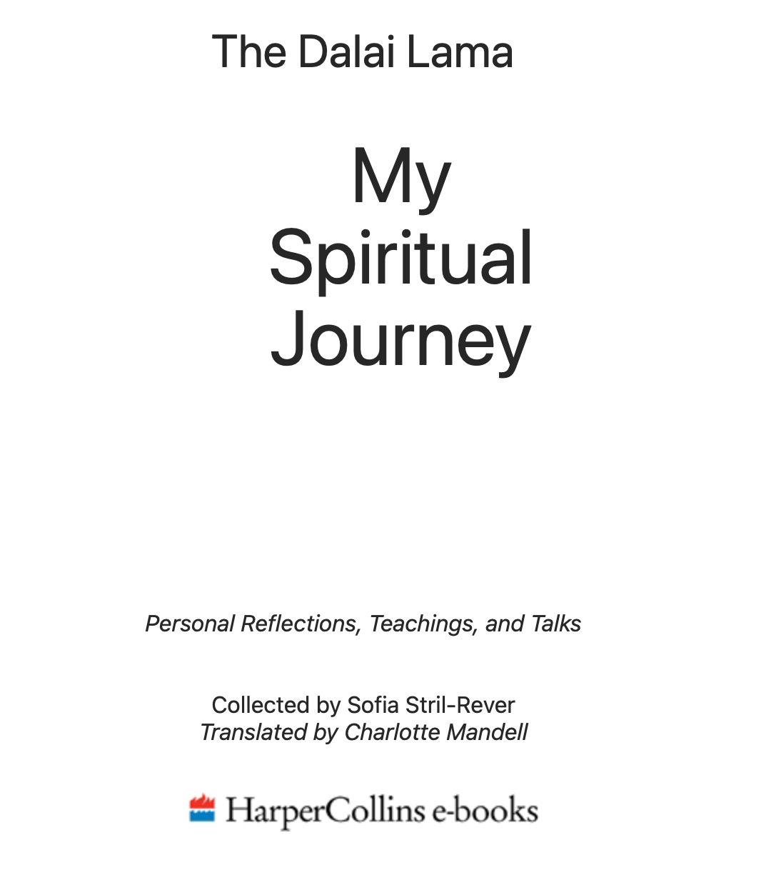 (image for) My Spiritual Journey by Dalai Lama (epub)